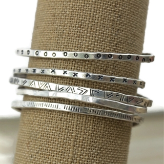 Patterned & Textured Sterling Cuff Stack