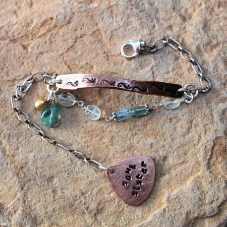 Soul Sister -Sterling Copper Gemstone Bracelet