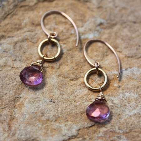 Pink quartz drop Earrings