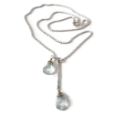 aquamarine sterling necklace white background
