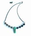 gemstone-black-leather-aromatherapy -necklace-on white-background