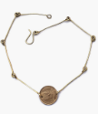 Simple brass bar coin necklace