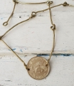 Delicate coin necklace with hand forged bars