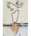full-length-unisex-hammered-bronze-arrowhead-silver-chain-necklace