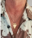wearing a bronze metal  arrowhead silver chain necklace