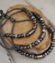 Beaded Morse code bracelet stack
