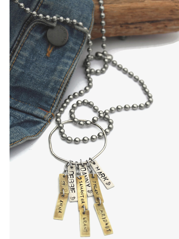 mixed metal mom necklace